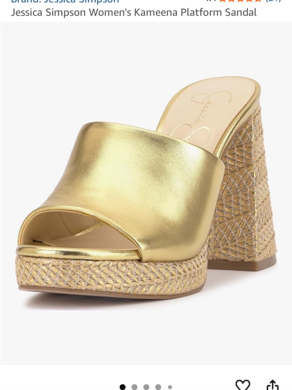 Jessica Simpson Metallic Gold Platform Slide Mule